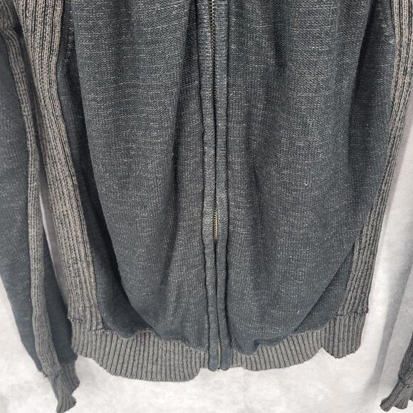 BKE Buckle Sweater Mens Medium Gray Full Zip Athletic Fit Mock Neck‎ Long Sleeve - Picture 2 of 10
